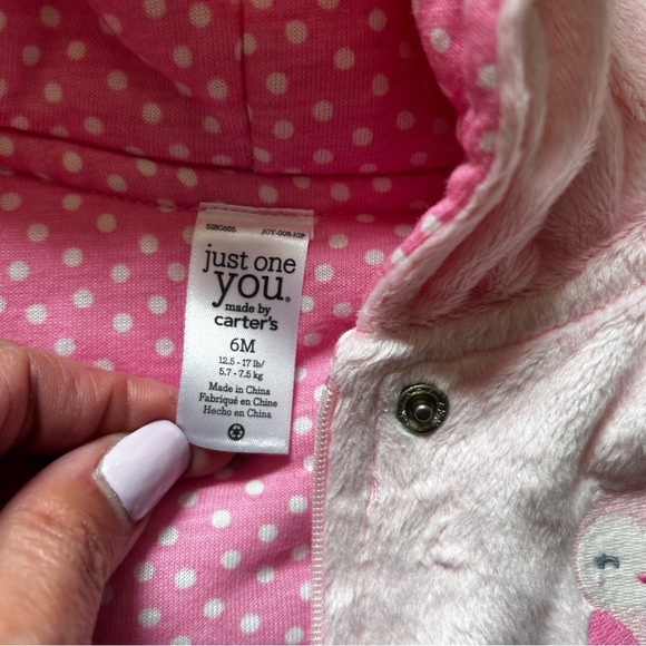 Pink Hooded Baby One Piece - Picture 3 of 9